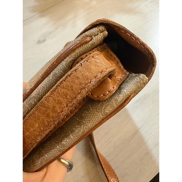 CELINE Vintage Triomphe Monogram Canvas Leather Saddle Crossbody Bag - Picture 12 of 14